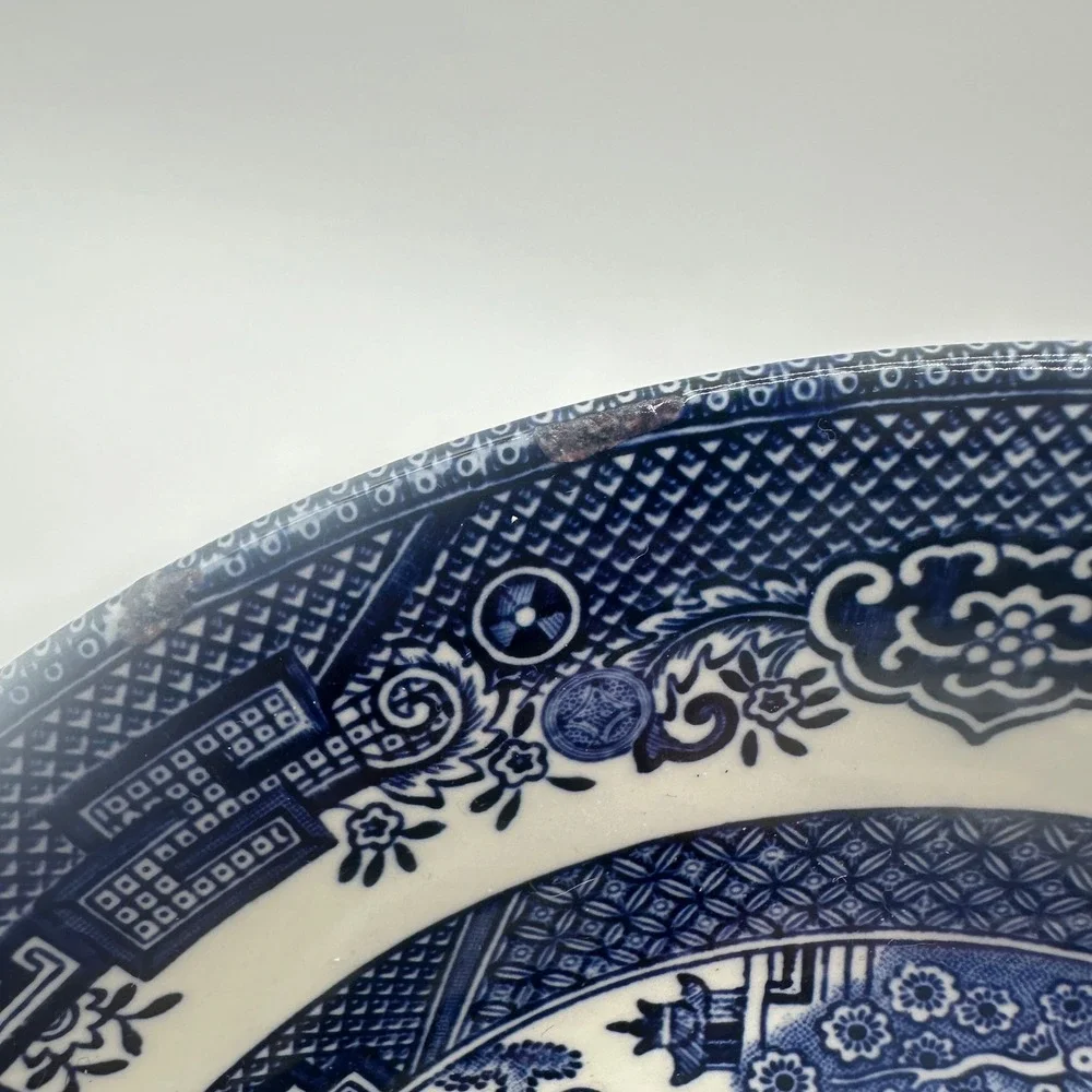 Churchill England Blue Willow Cereal Soup Bowls Set of 2 Blue White 7.5 Inch